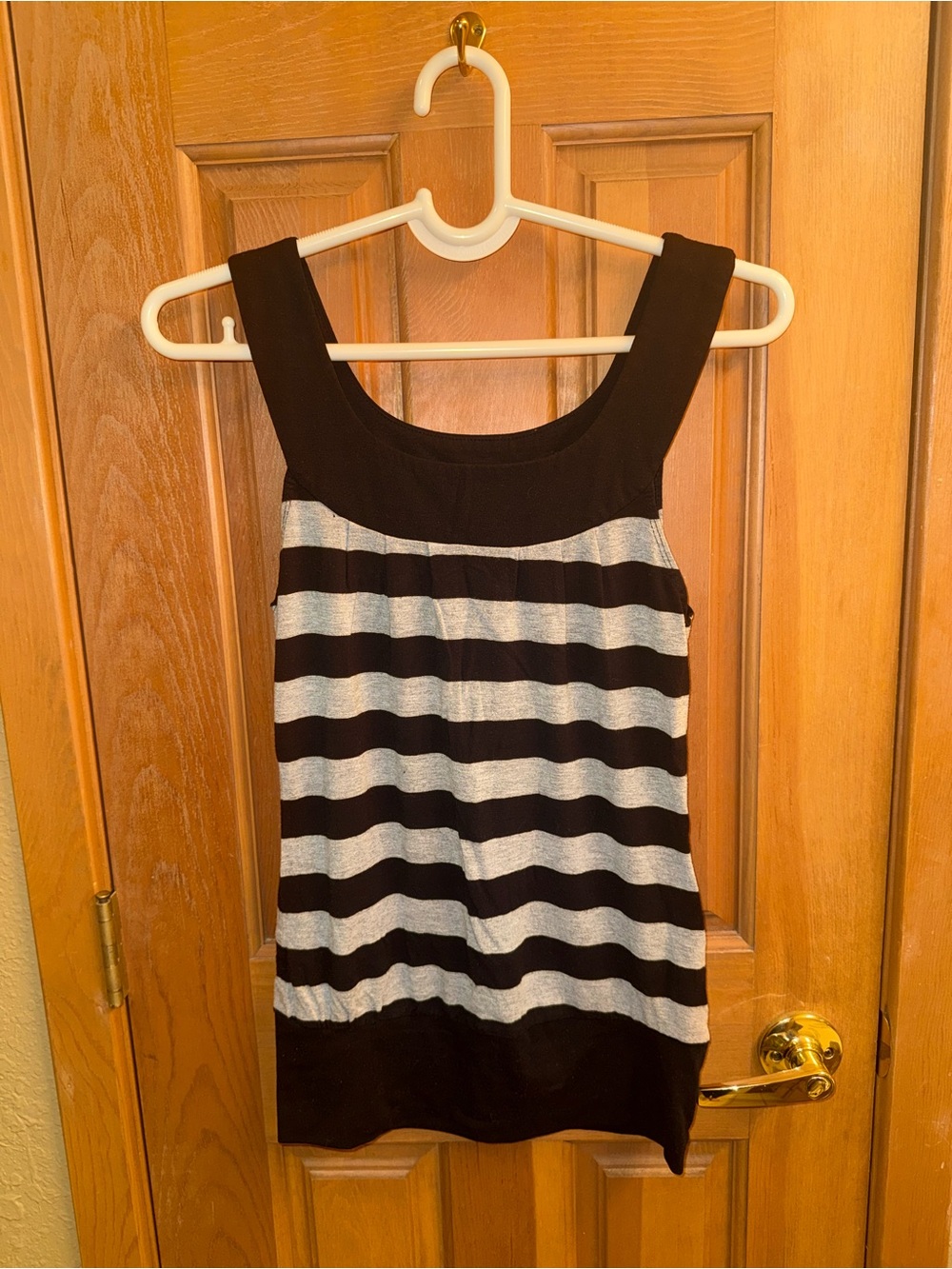 6 degrees Black and Light Gray Striped Tank